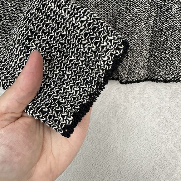 Eileen Fisher Melange Organic Linen Grain Jacket Small Cardigan Black White Snap - Picture 4 of 13